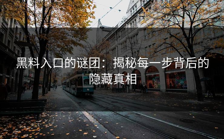 黑料入口的谜团：揭秘每一步背后的隐藏真相